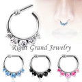 Aqua Prong Set Nose Ring Septum Jewelry Piercing Septum